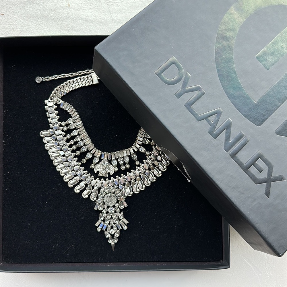 DylanLex Ryan Necklace Silver-Plated Oxidized Statement Necklace